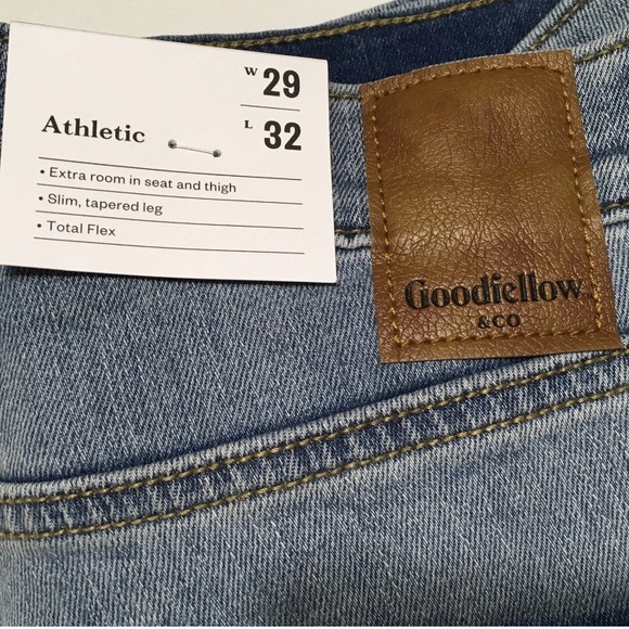 2-Pair Goodfellow & Co Mens 29 x 32 Watson Light Wash Athletic Slim Tapered Leg - Picture 9 of 11